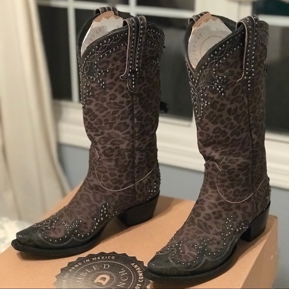 🐴LANE🐴Double D Ranch Cheetah Chic Snip Toe Boots